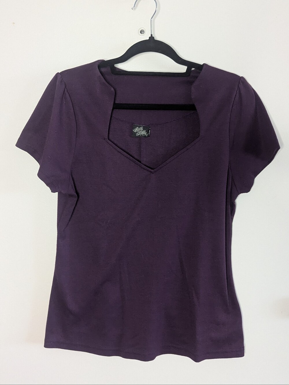 Steady Clothing Sophia Top In Plum 1XL Rockabilly Pinup